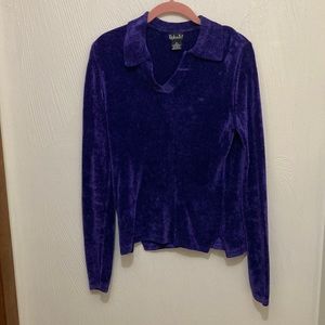 Purple Rafaella collared pullover sweater small